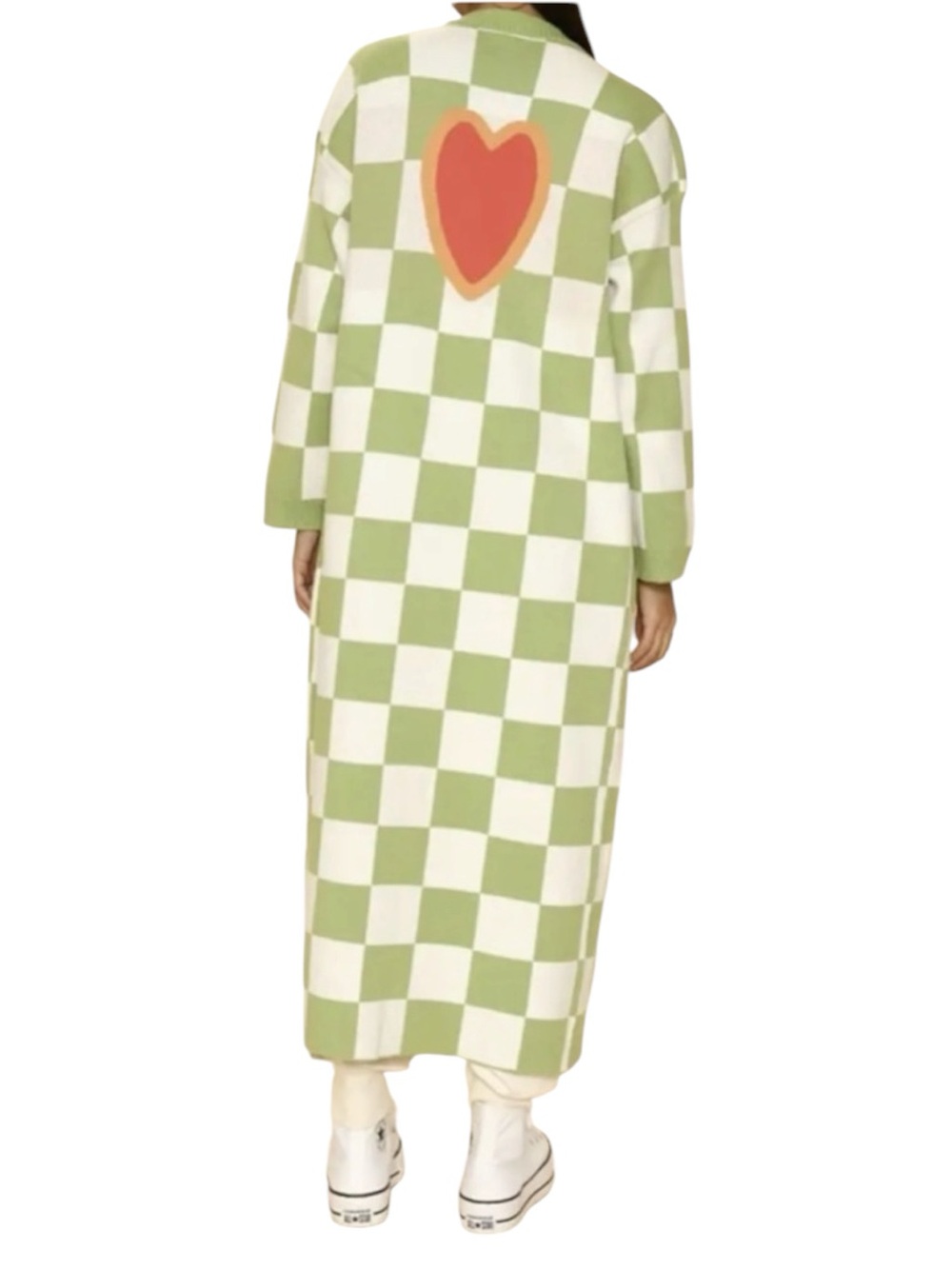 🆕 Miss Sparkling - Green and White Cardigan with Heart Design ❤️ XL - NIB